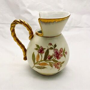 Carl Schumann Ewer Pitcher, Crossed Arrows Mark 6801R, Floral Design Vintage EUC